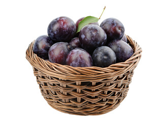 Fototapeta premium Plums in woven basket
