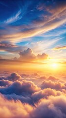 Obraz premium Softly glowing clouds in a misty morning sky