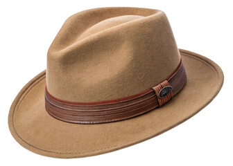 Fedora hat isolated on a transparent background.