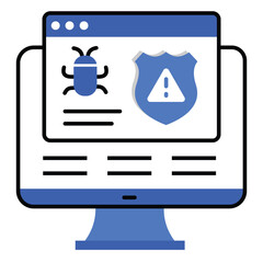 Cyber Attack Vector Icon for Online Threats and Digital Data Security