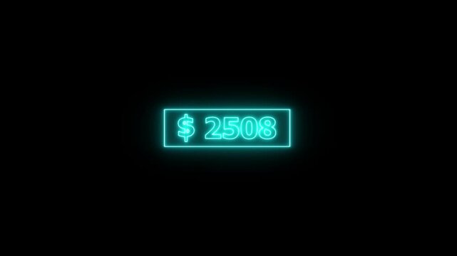 5000 dollar counter animation. 5000 counting animation. Counting money and digits increasing. Motion graphic. Counting Numbers from 0 to 5000 on a transparent background with alpha channel