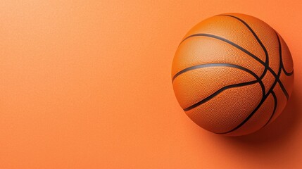 Obraz premium A basketball on an orange background.