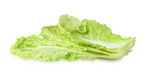 Leaves of fresh Chinese cabbage isolated on white
