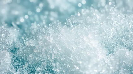 Obraz premium Icy Texture Close-Up: Teal and White Frosty Crystal Background