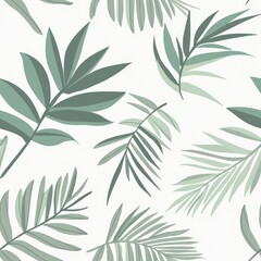 Tropical palm leaves forming a seamless botanical pattern