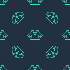 Line Kimono icon isolated seamless pattern on black background. Chinese, Japanese, Korean, Vietnamese wearing national costumes, kimono. Traditional Asian costumes. Vector