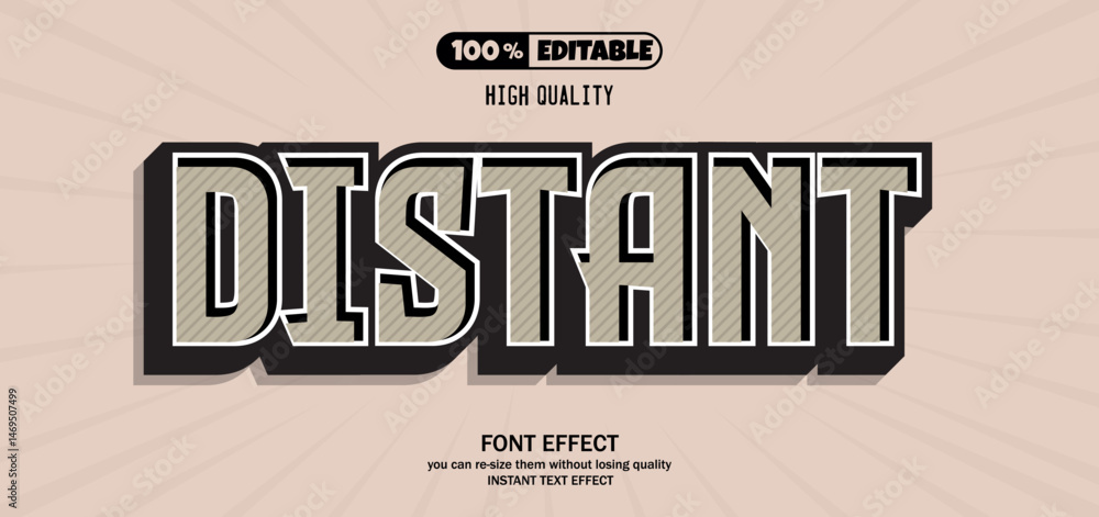 Fototapete distant text effect. editable text effect