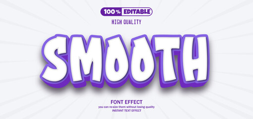 editable text effect with realistic purple smooth