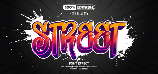 Street text effect. Editable text effect