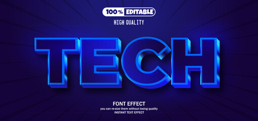 Tech text effect. Editable text effect