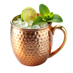 Refreshing Moscow Mule in a Hammered Copper Mug