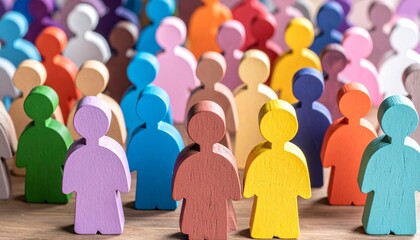 colorful group of wooden figures