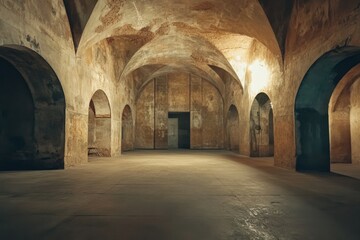 Fototapeta premium A grand theater is being renovated, but the workers discover that hidden rooms and tunnels beneath the building hold evidence of dark performances that date back centuries