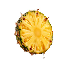 Vibrant Pineapple Slice with Rind on Transparent Background – High-Resolution Tropical Fruit Image for Digital Use