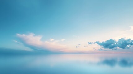 Naklejka premium Serene Seascape Sunset Reflection.