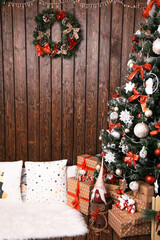 christmas tree and decorations