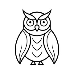 Owl Wisdom Nocturnal Animal Outline Vector