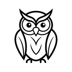 Owl Wisdom Intelligent Bird Line Drawing