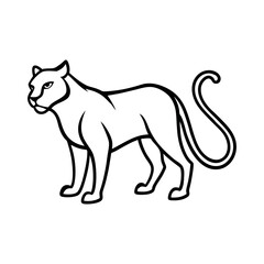 Panther Shadow Wild Animal Tattoo Outline