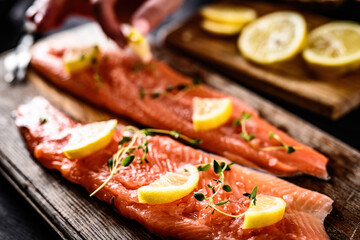 fillet of trout with a lemon and herbs