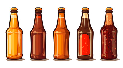 Professional Glass Beer Brown Bottle White Background Isolated Stock Photo