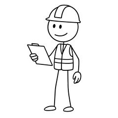 Stick figure builder checking clipboard on site