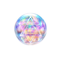 Iridescent Sphere with Star of David - Spiritual Symbolism and Mystical Energy
