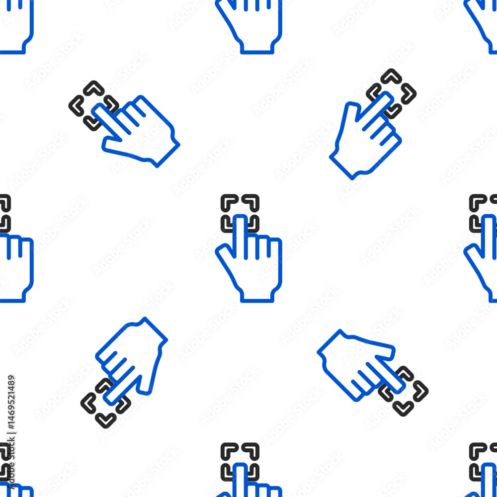 Poster line fingerprint icon isolated seamless pattern on white background. id app icon. identification sig