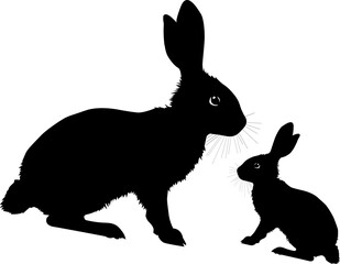 Silhouette Rabbit Animal Outline Vector Image