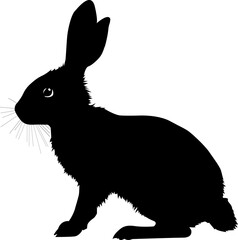 Silhouette Rabbit Animal Outline Vector Image