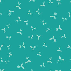 Green Electric saving plug in leaf icon isolated seamless pattern on green background. Save energy electricity. Environmental protection. Bio energy. Vector