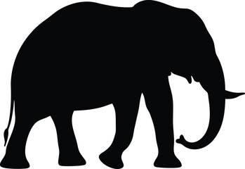 Fototapeta premium Elephant Silhouette Vector Animal Wildlife Safari Side View Icon Graphic