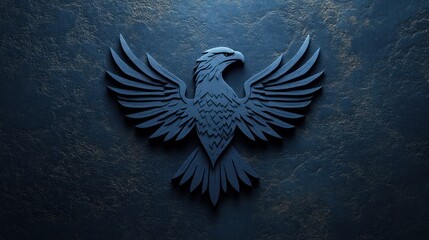 Dark eagle emblem on a textured stone background