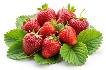 strawberries on white background