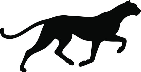 Running cheetah powerful motion art, Wildlife animal speed illustration