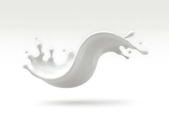Milk splash in a dynamic wave shape