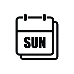 calender icon, sunday icon with white background