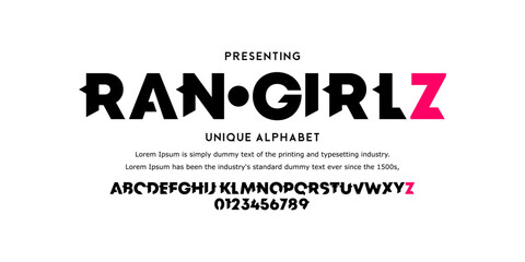 Sans Serif Alphabet, Modern Bold Font, Abstract Uppercase Typography, Alphabet fonts for logo, background, digital, movie, brand design, vector illustration