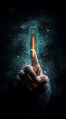 Digital finger touch activates glowing interface