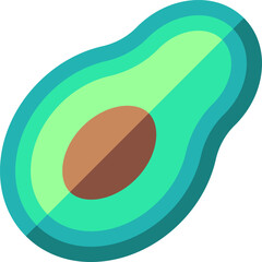 avocado illustration on a white background     