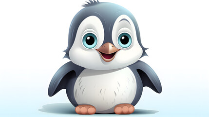 Obraz premium Cute Baby Penguin Cartoon Vector Illustration for Children's Books and Products