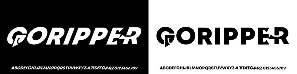 Sans Serif Alphabet, Modern Bold Font, Abstract Uppercase Typography, Alphabet fonts for logo, background, digital, movie, brand design, vector illustration