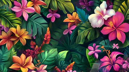 Tropical Floral Paradise AI Generative