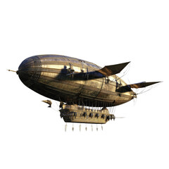 Fototapeta premium Ornate Steampunk Airship Soaring Through the Sky