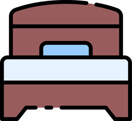 bed illustration on a white background    