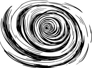 Vortex spiral motion abstract digital illustration black and white close-up view cosmic imagery