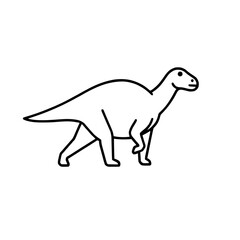 Fototapeta premium Elegant Flat Design Illustration Series of the Ancient Parasaurolophus with Sleek, Detailed Line Icons Emphasizing Clarity and Balance