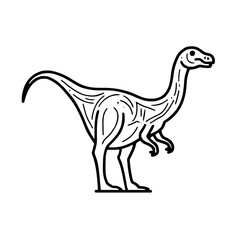 Fototapeta premium Elegant Stylized Baryonyx Dinosaur Icon Collection in Intricate Flat Linear Style with Artistic Geometry and Simplicity