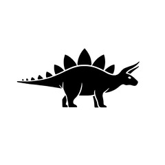 Unique Minimalistic Stegosaurus Dinosaur Icon Collection with Flat Design and Unique Outline Detailing for Creative Expression