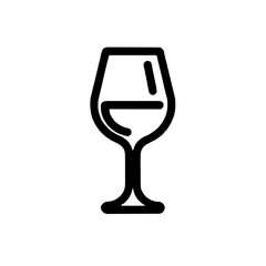 Elegant and Modern Wine Glass Line Icons Collection in Flat Design with Unique Outlines for Digital and Print Applications